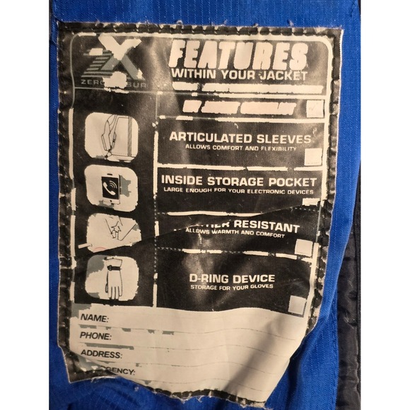 Zero Exposure Youth Ski Snowboard Jacket Blue‎ Black Hooded Winter Size 18/20 - Picture 13 of 14